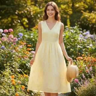 Țesătură din bumbac EMBROIDERY Tie-Dye yellow