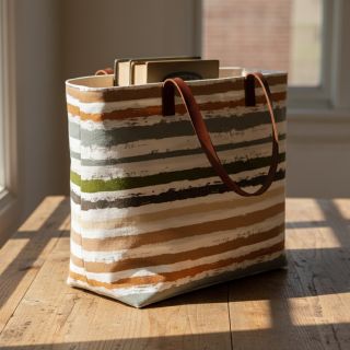 Țesătură din bumbac Big stripes Snoozy old green