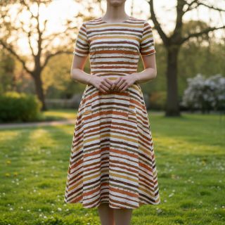 Țesătură din bumbac Big stripes Snoozy brick