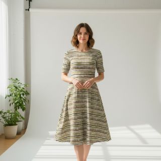 Țesătură din bumbac Small stripes Snoozy taupe