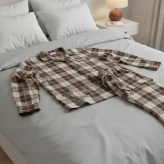 Țesătură din bumbac YARN DYED CHECK BRUSHED brown