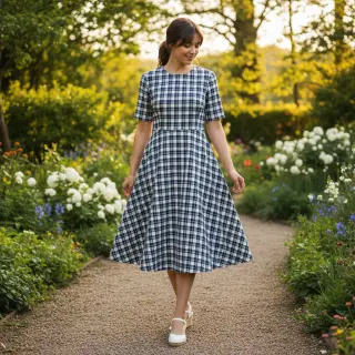 Țesătură din bumbac YARN DYED CHECK BRUSHED Silva design B