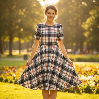 Țesătură din bumbac YARN DYED CHECK BRUSHED navy brick