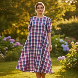 Țesătură din bumbac YARN DYED Square cerise