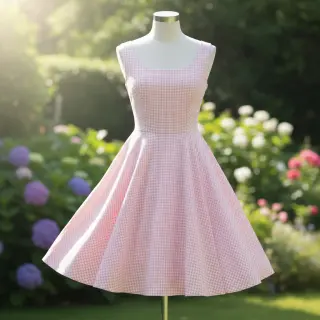 Țesătură din bumbac YARN DYED CHECK BRUSHED light rose