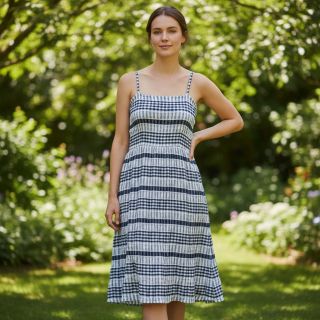 Țesătură din bumbac YARN DYED Stripe navy