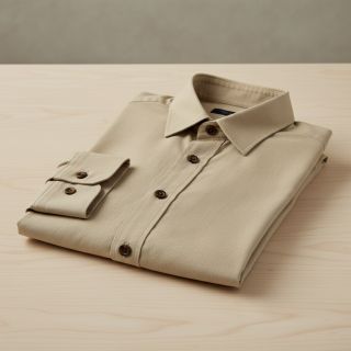 Poplin din bumbac dark beige