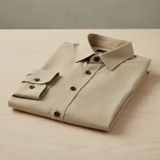 Poplin din bumbac dark beige