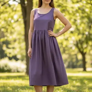 Poplin din bumbac plum