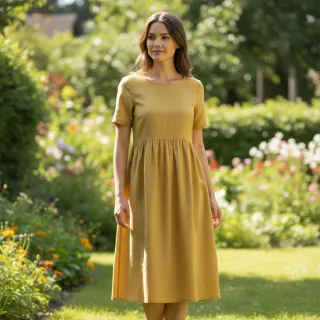 Poplin din bumbac mustard