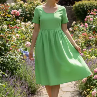 Poplin din bumbac neon green