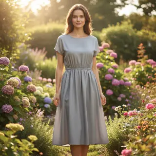 Poplin din bumbac metal grey