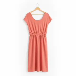 Poplin din bumbac dark coral