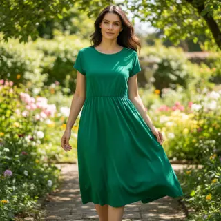Poplin din bumbac emerald