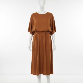 Poplin din bumbac dark cognac