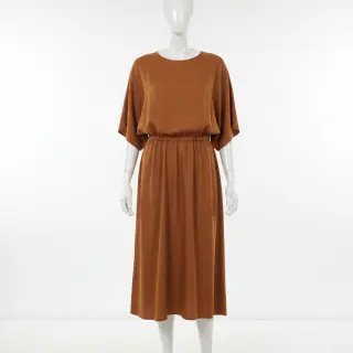 Poplin din bumbac dark cognac