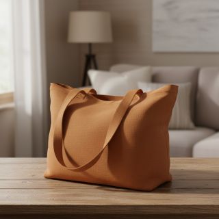 Poplin din bumbac dark cognac