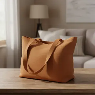 Poplin din bumbac dark cognac