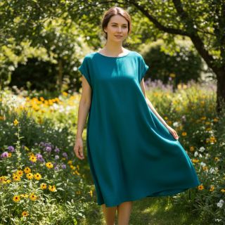 Poplin din bumbac forest petrol