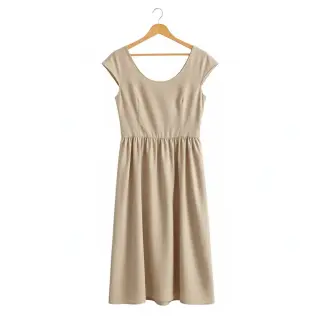 Poplin din bumbac beige