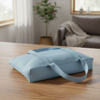 Poplin din bumbac light indigo