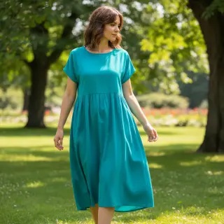 Poplin din bumbac turquoise