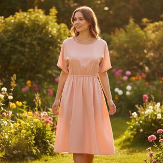 Poplin din bumbac rose