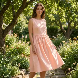 Poplin din bumbac light rose