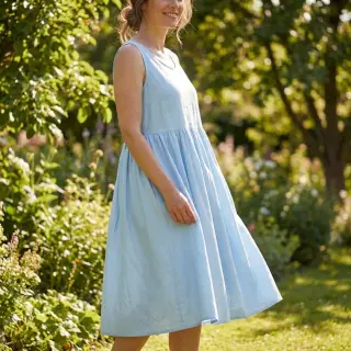 Poplin din bumbac blue