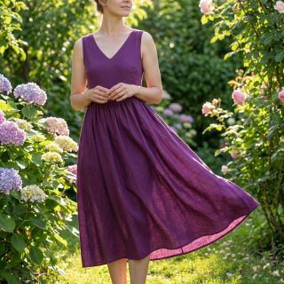 Poplin din bumbac dark purple