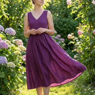 Poplin din bumbac dark purple