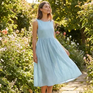 Poplin din bumbac light blue