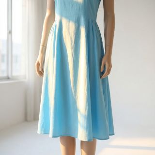 Poplin din bumbac sky blue