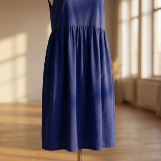 Poplin din bumbac dark cobalt