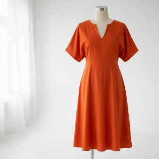 Poplin din bumbac flame orange