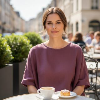 Țesătură din bumbac SLUB WASHED mauve