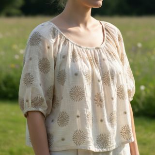 Țesătură din bumbac EMBROIDERY Sofia design A