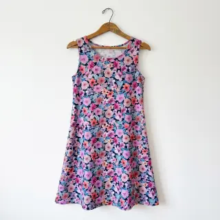Țesătură din bumbac Significant flowers navy digital print