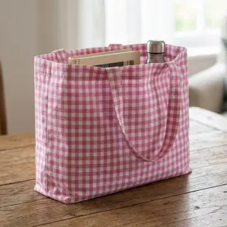 Țesătură din bumbac Check pink