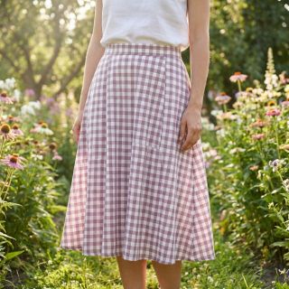 Țesătură din bumbac Check mauve