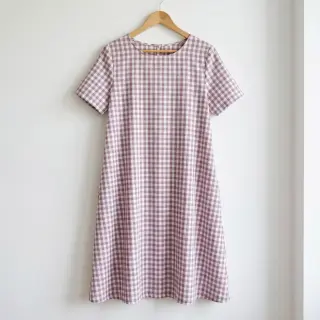Țesătură din bumbac Check mauve