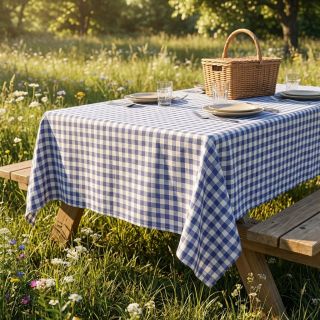 Țesătură din bumbac Check lavender