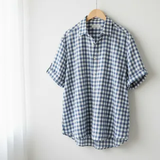 Țesătură din bumbac Check blue