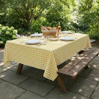 Țesătură din bumbac Check yellow