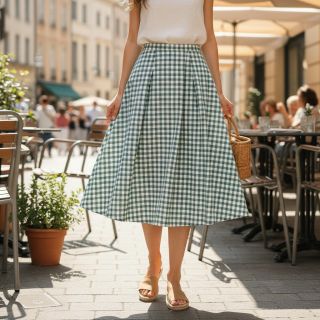 Țesătură din bumbac Check teal