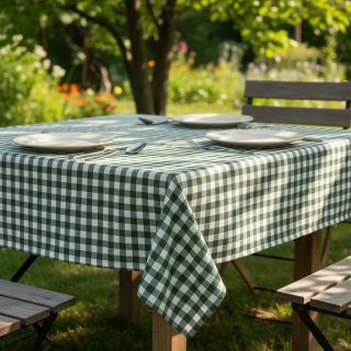 Țesătură din bumbac Check dark green