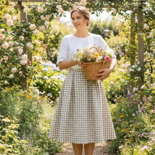 Țesătură din bumbac Check sand