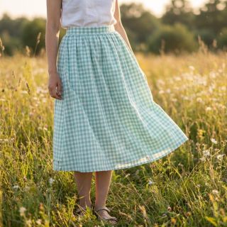 Țesătură din bumbac Check mint