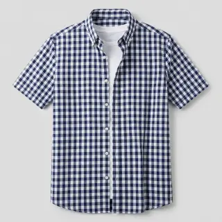 Țesătură din bumbac Check navy