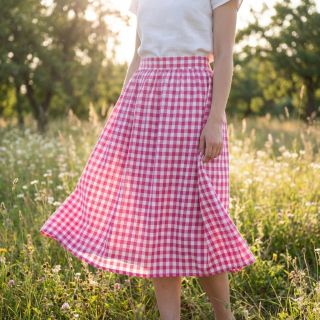 Țesătură din bumbac Check fuchsia